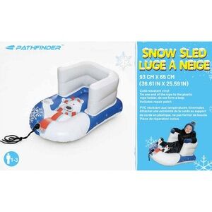 🆕 Pathfinder Polar Bear Inflatable Snow Sled for Babies and Toddlers Ages 1-3